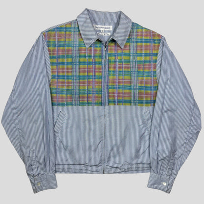 Comme Des Garçons SHIRT 90’s Plaid Striped Boxy Work Jacket - M | Blue