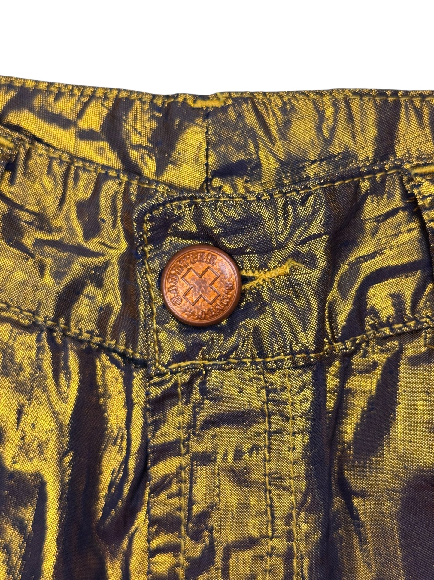 Jean Paul Gaultier c.F/W 1998 gold lamé trousers | 12, Gold