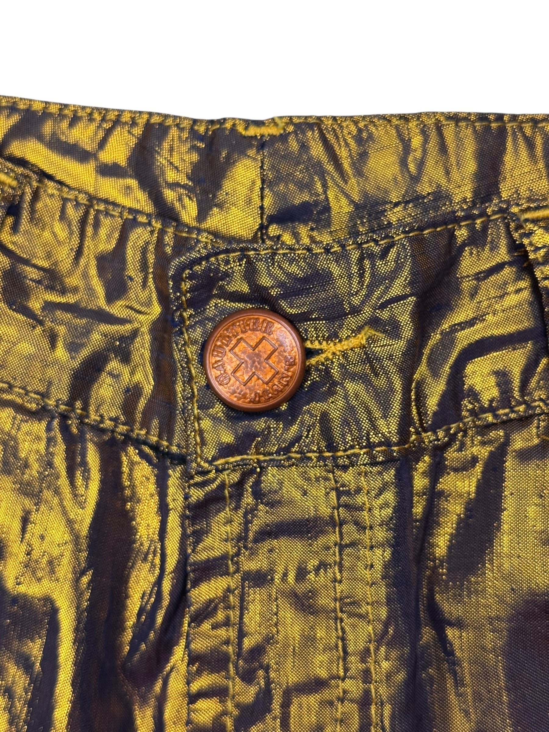 Jean Paul Gaultier c.F/W 1998 gold lamé trousers | 12, Gold