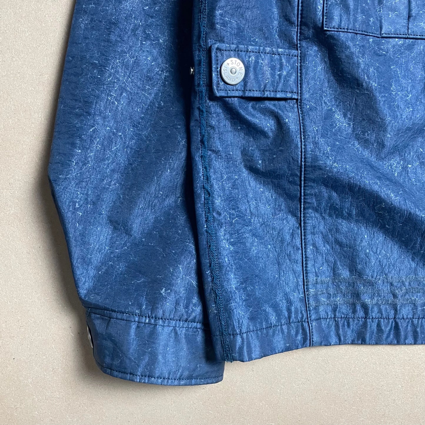 S/S 2002 Sapphire Blue Laminated Webbing 2 Biker Jacket