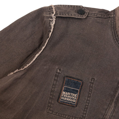 Vintage 2000s Marithe + Francois Girbaud Zip Up Denim Jacket Size M | Medium, Brown