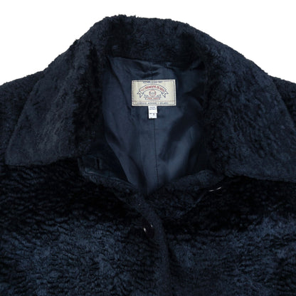 Vintage Armani Jeans Faux Fur Button Up Jacket Womens Size XL