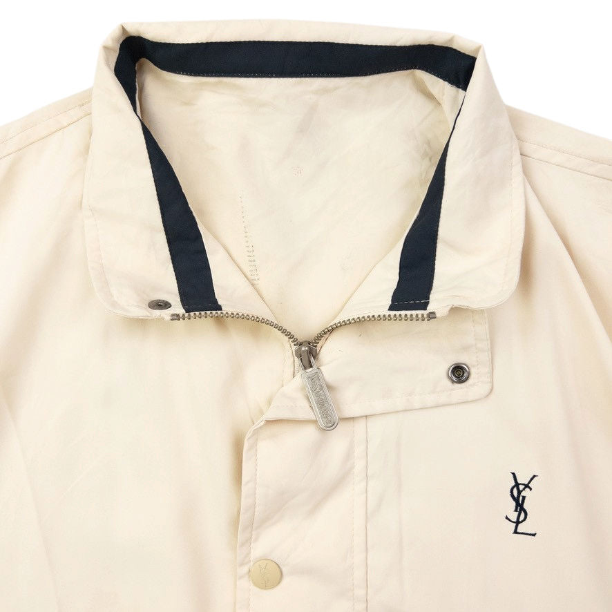 Vintage 90s YSL Yves Saint Laurent Harrington Jacket Size S | Small, Cream