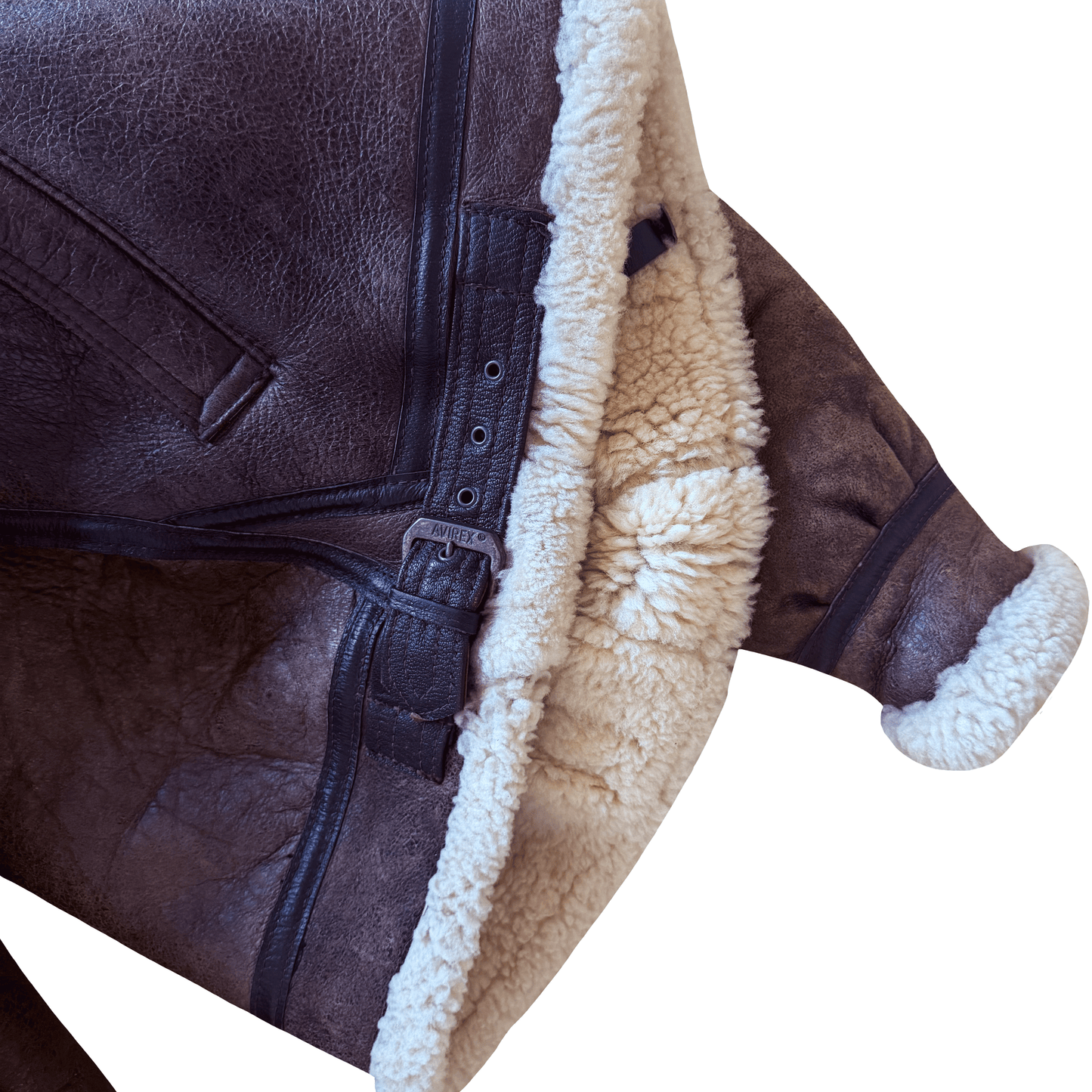 Avirex B-3 Sheepskin Aviator Flight Jacket - M | Medium, Brown