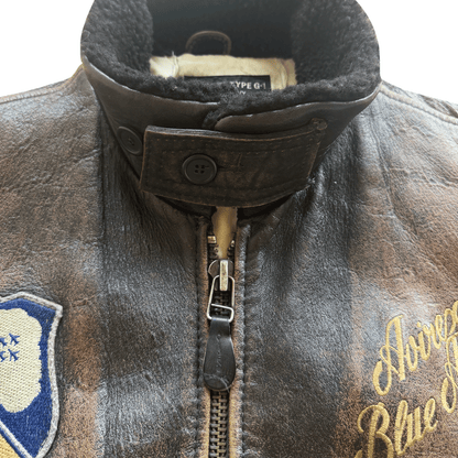 Avirex 1991 'Blue Angels' G-1 Leather Flight Jacket - S / M | S / M, Multicoloured