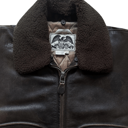 Avirex 1980's G-1 Heavyweight Leather Flight Jacket - M / L | Medium, Brown