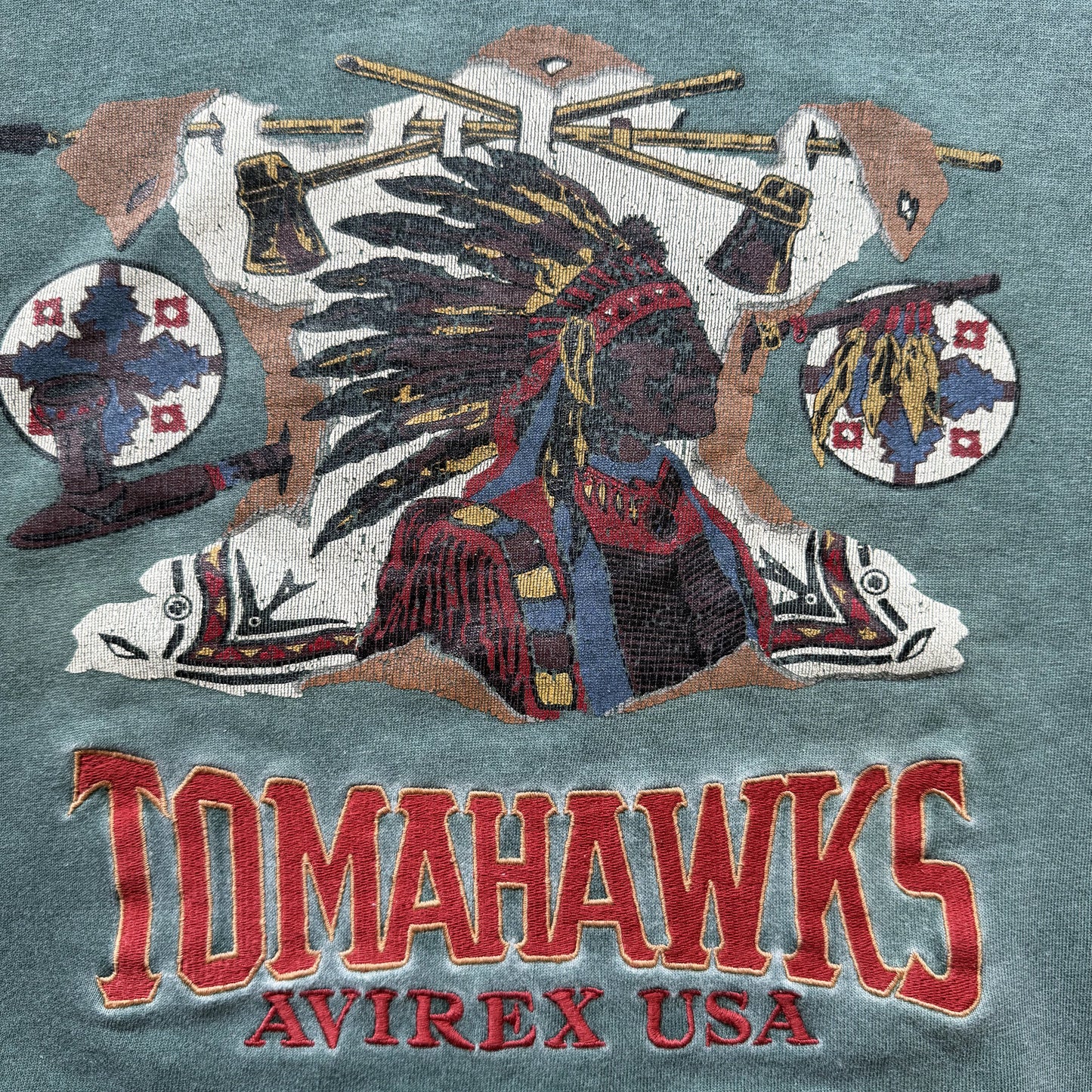 Avirex Tomahawks 90's Sweatshirt - S | Small, Teal