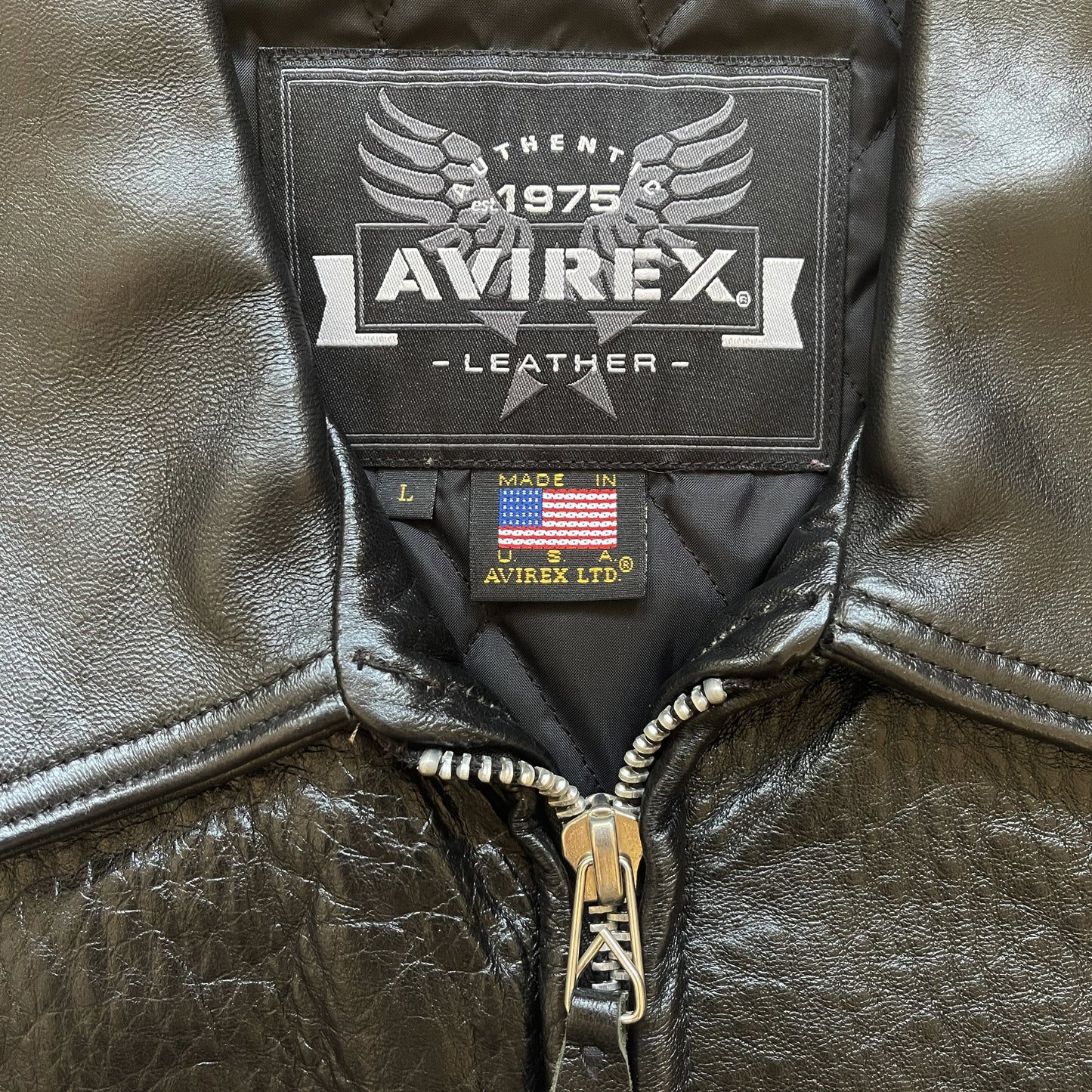 Avirex 'Vida' Leather Flight Jacket - L