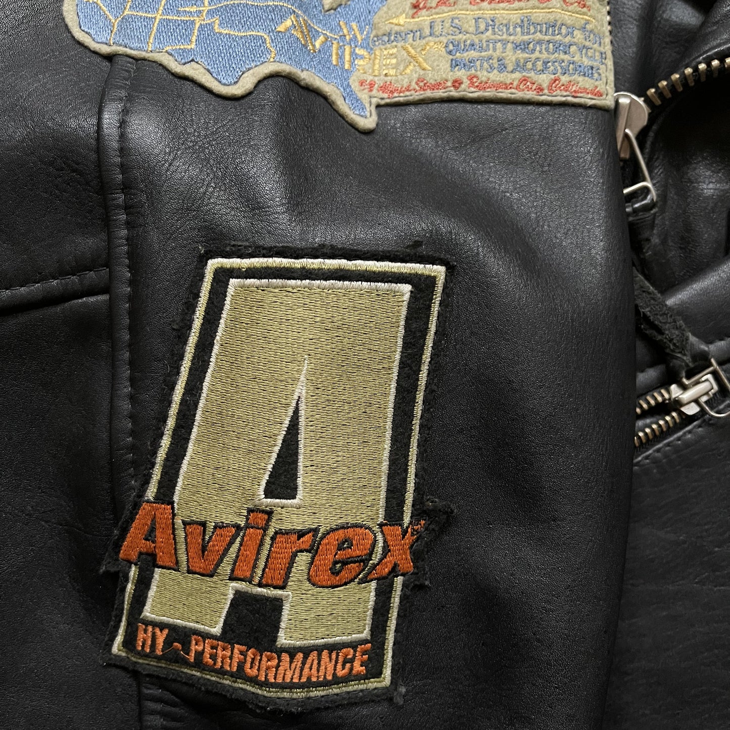 Avirex Leather Biker Jacket - L