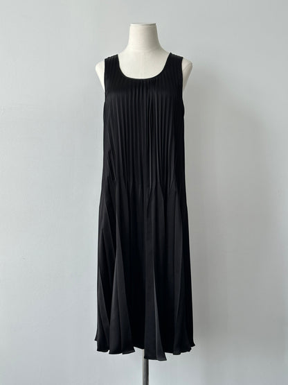 Donna Karan 2000s Sleeveless Pleated Midi Dress - XS-S