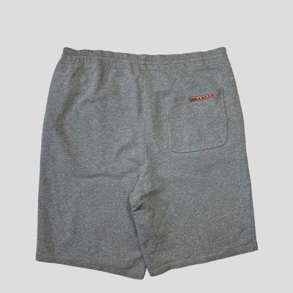 Prada Milano 2015 Red Tab Baggy Grey Cotton Shorts - L