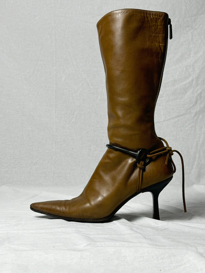 GUCCI STILETTO HEEL BOOTS | DEFAULT TITLE, Brown