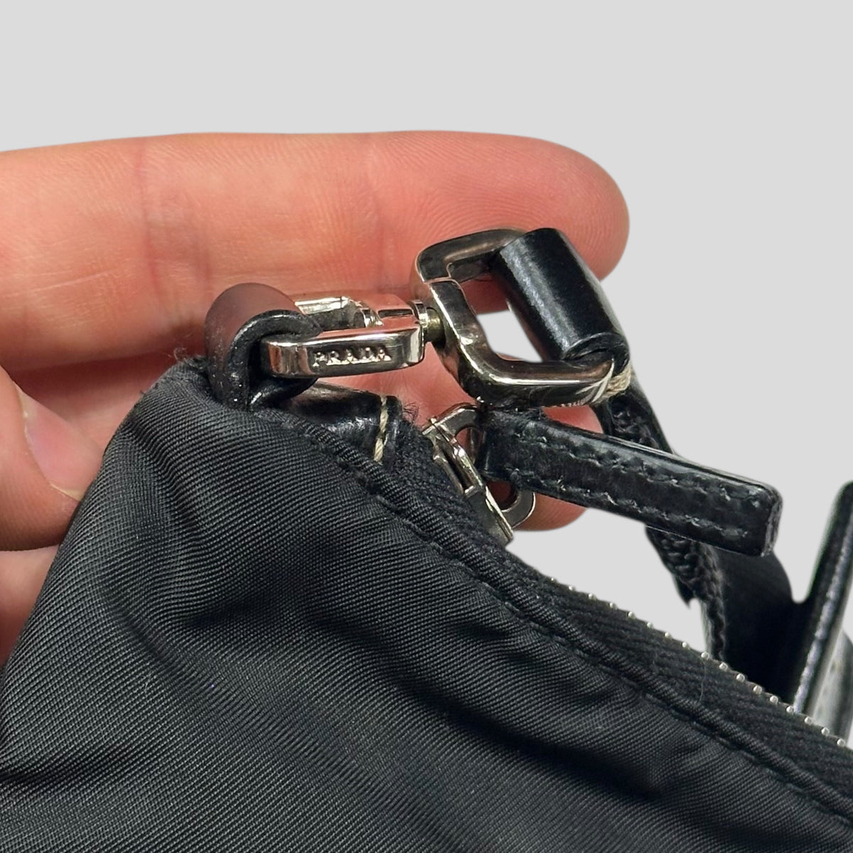 Prada Milano 00’s Nylon & Patent Leather Crossbody Bag | O/S, Black