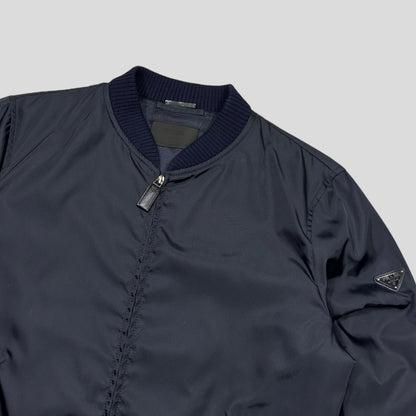 Prada Milano 2014 Midnight Blue Nylon Bomber Jacket - IT48 (L)