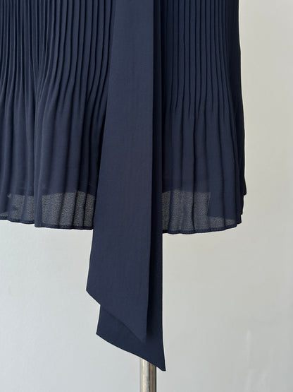 DKNY 2000s Pleated Sleeveless Tie Top - L