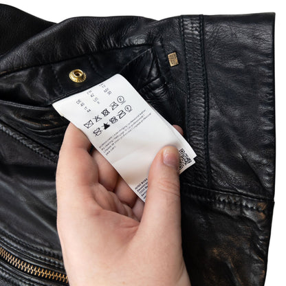 Vintage 2000s Hugo Boss Zip Up Leather Jacket Womens Size S | Small, Black