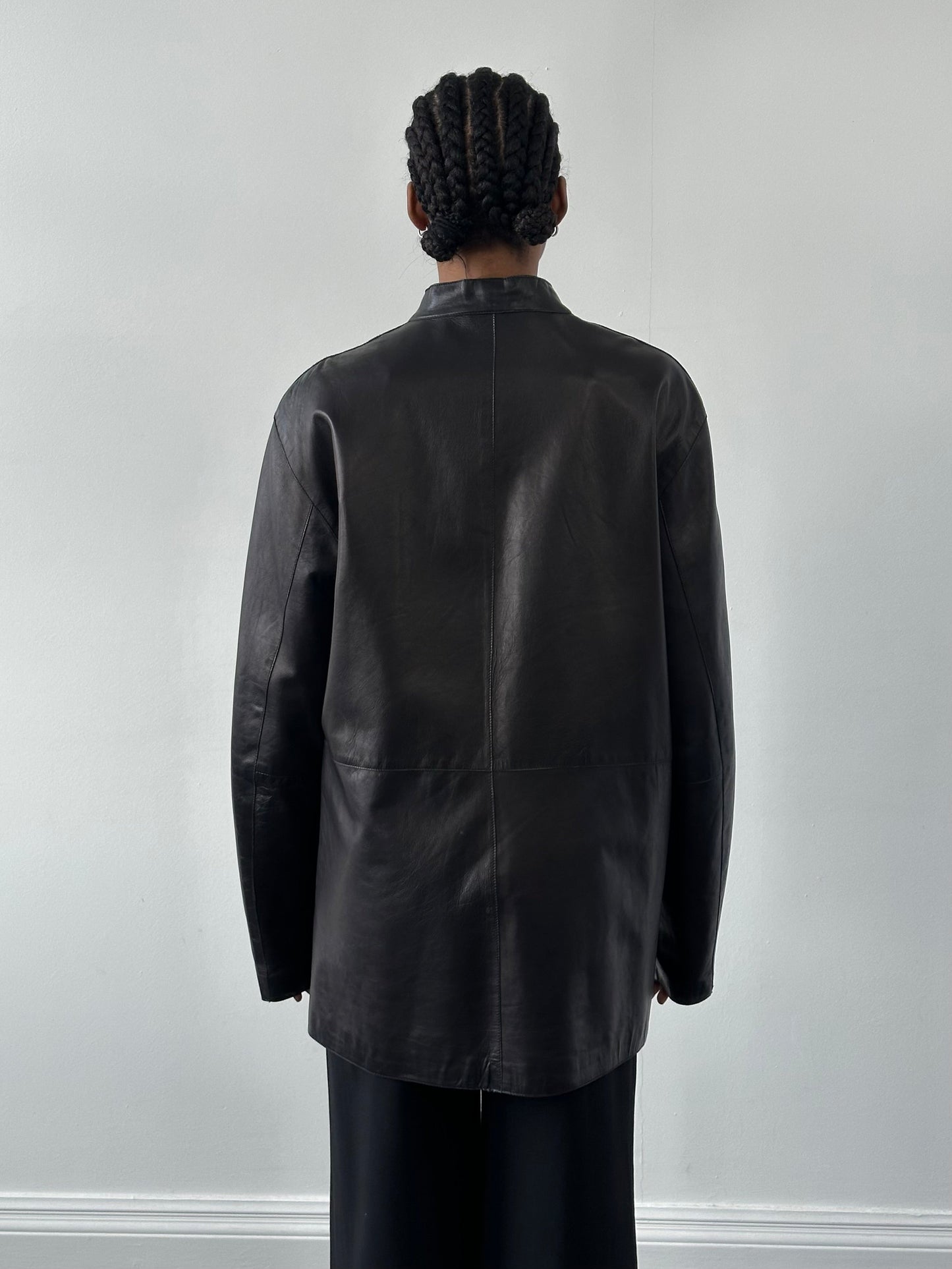 Emporio Armani 2000s Double Zip Leather Jacket - XL