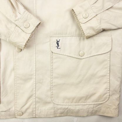Vintage 90s YSL Yves Saint Laurent Zip Up Jacket Size XL | XL, Cream