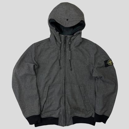 Stone Island AW14 Mélange Wool Poly Double Hood Jacket - L | Default Title, Grey