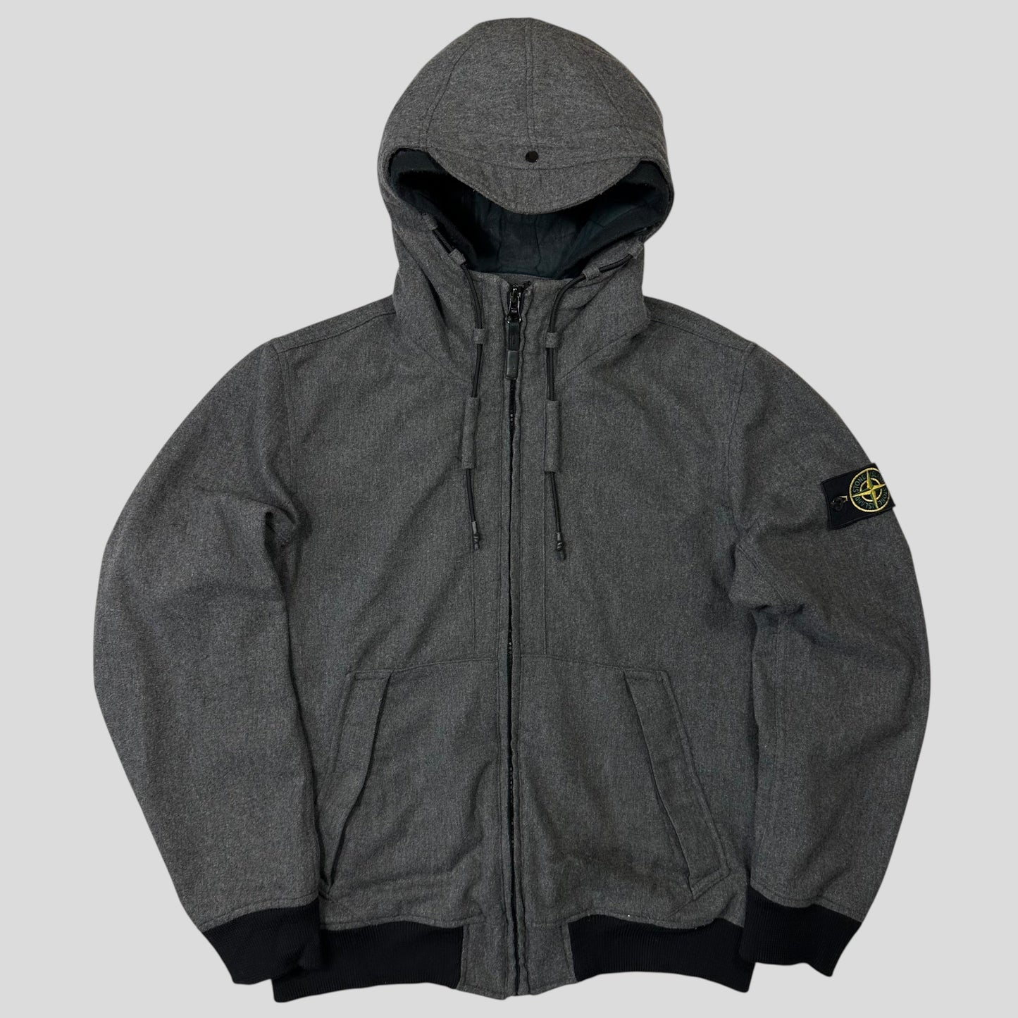 Stone Island AW14 Mélange Wool Poly Double Hood Jacket - L | Default Title, Grey