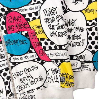 Vintage Stussy Speech Bubble Zip Up Hoodie Size S