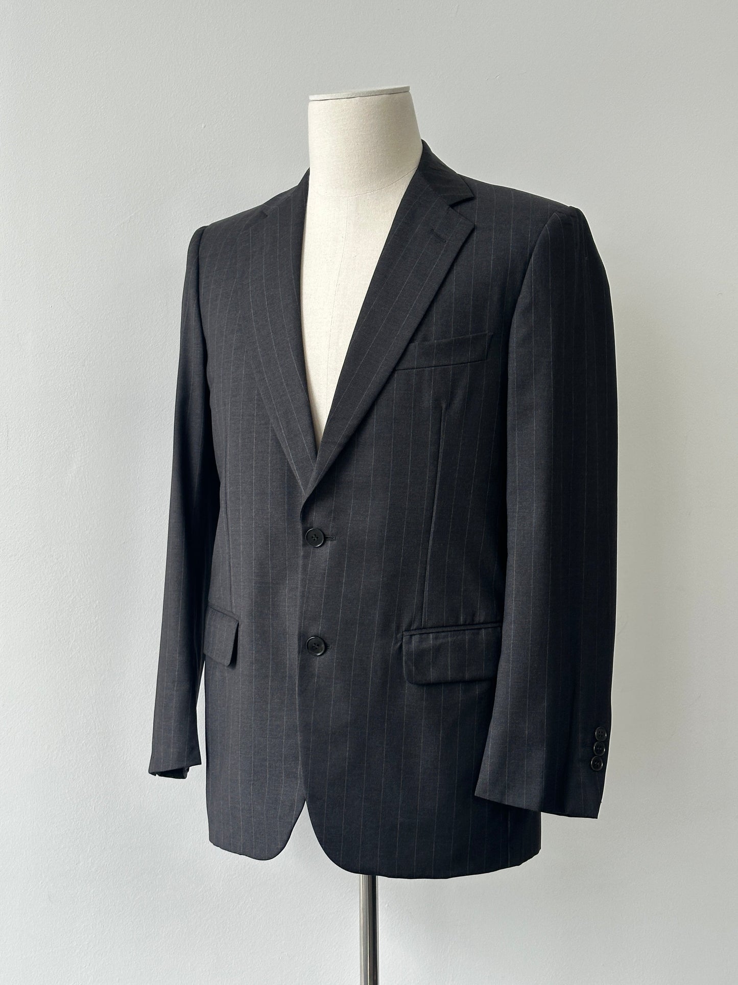 Loro Piana x Confitri Couture 1990S Pure Wool Striped Blazer - 38R