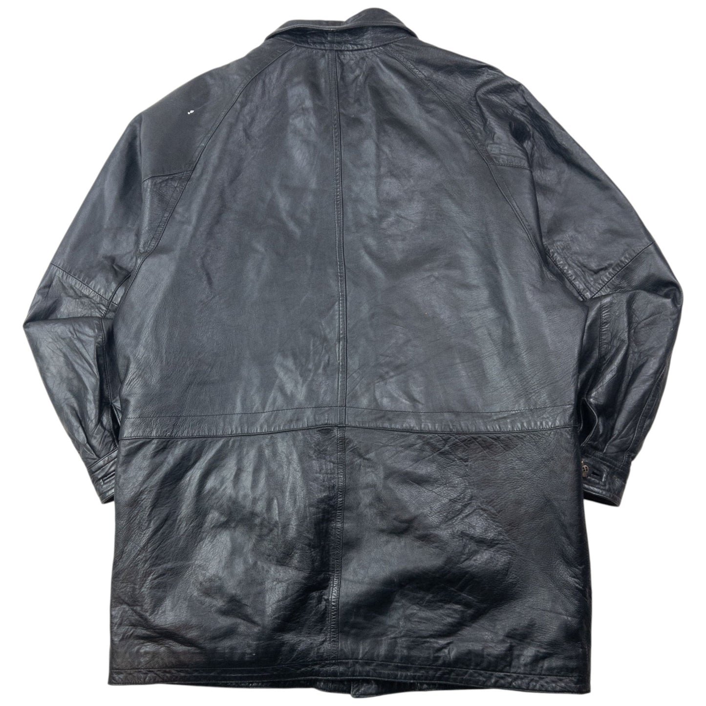 Vintage 80s Hugo Boss Zip Up Leather Jacket Size XXL | XXL, Black