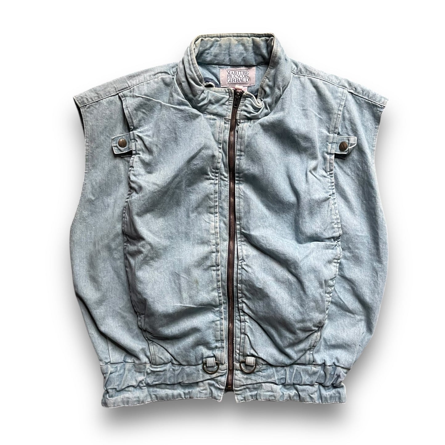 80's Marithe Francois Girbaud Denim Life Preserver Vest (L) | Default Title, Blue