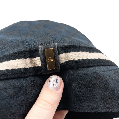 Vintage 2000s Gucci Monogram Bucket Hat Size XS | O/S, Black