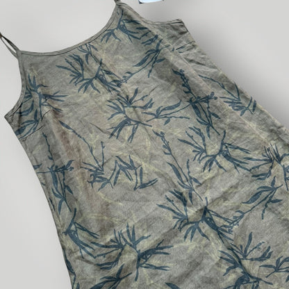 SS/1998 C.P. Company Donna Deadstock Lino Flax Dress 12-14 | O/S, Olive Green
