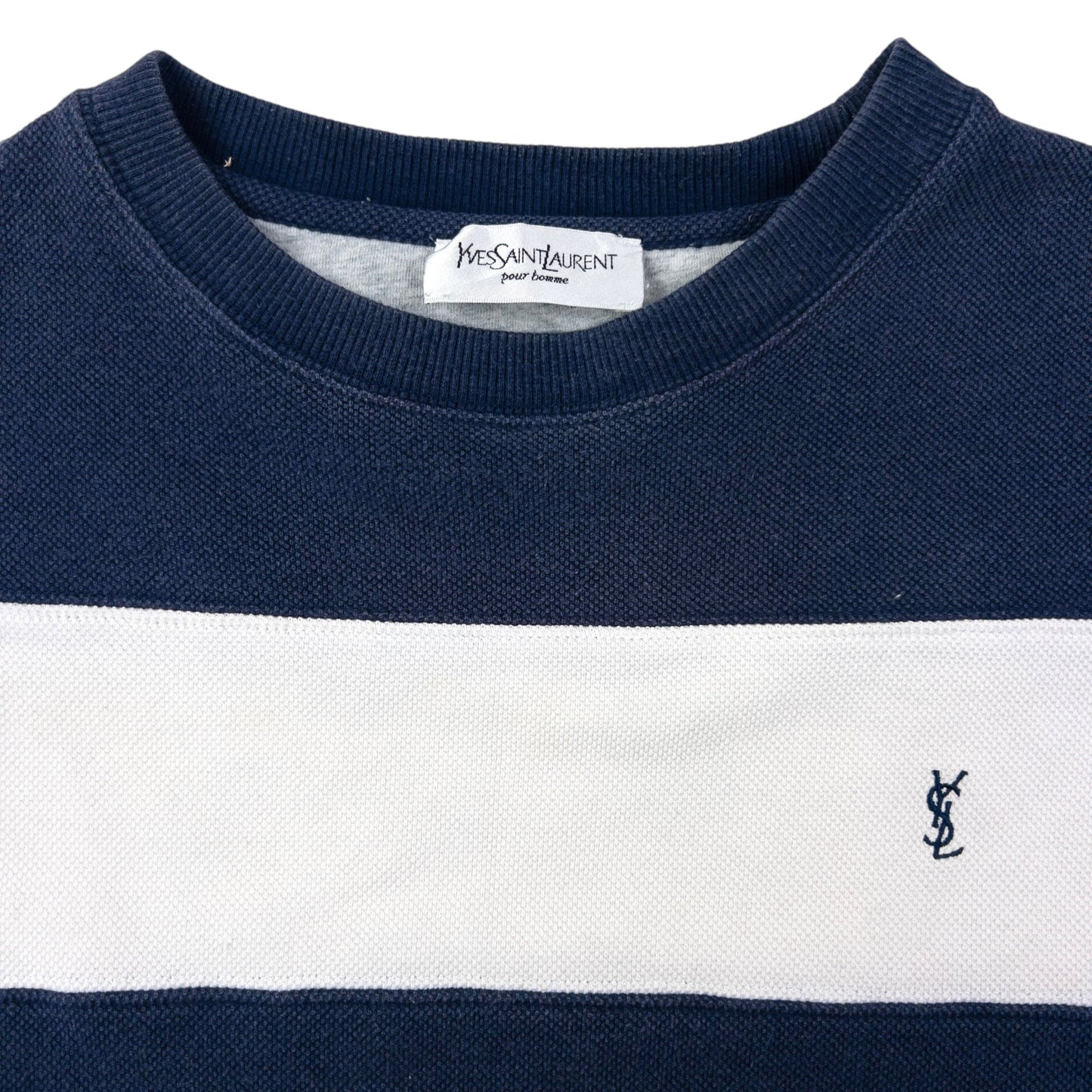 Vintage 2000s YSL Yves Saint Laurent Striped Sweatshirt Size S