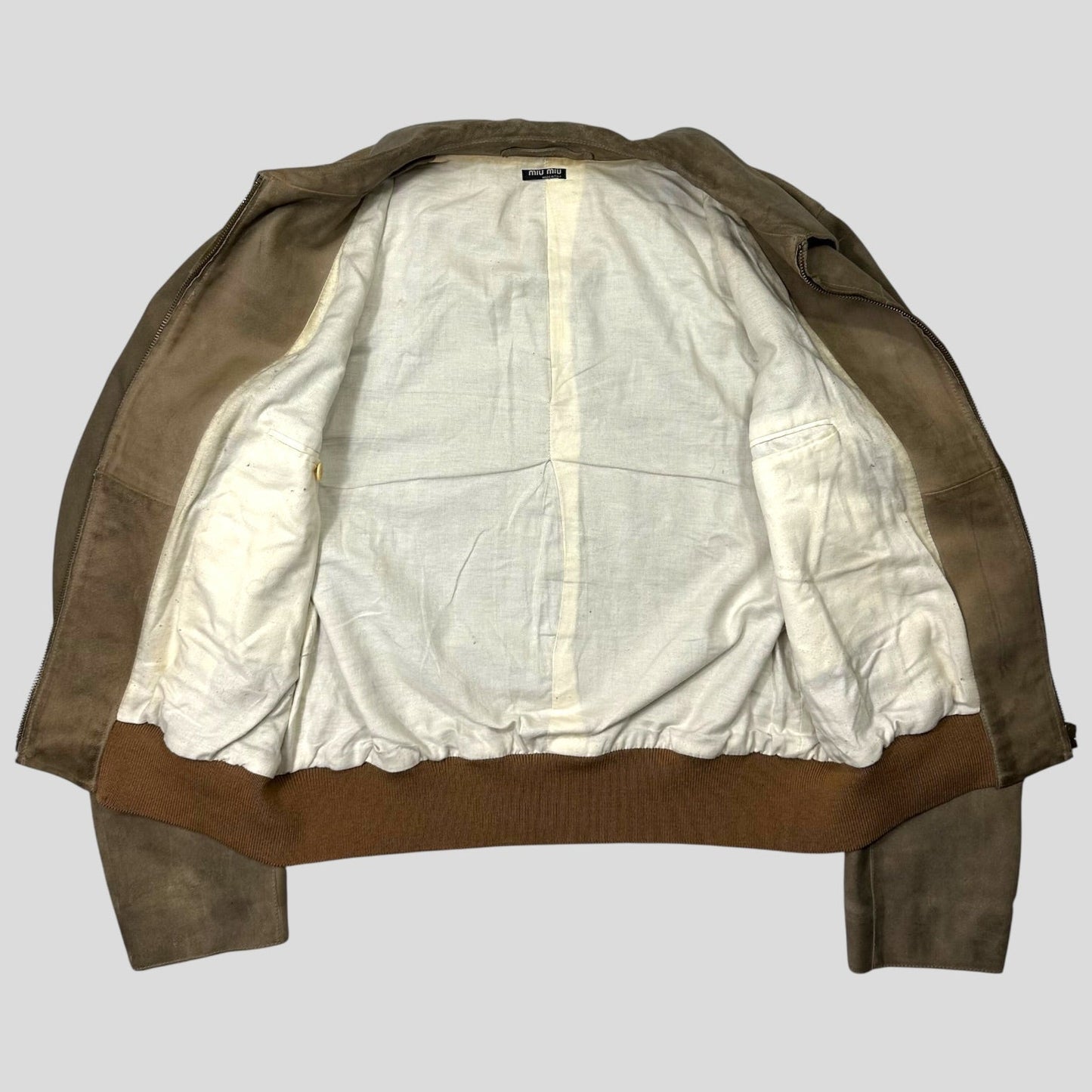 Miu Miu 00’s Suede Leather Cropped Work Jacket - IT50 (M/L) | Default Title, Multicoloured