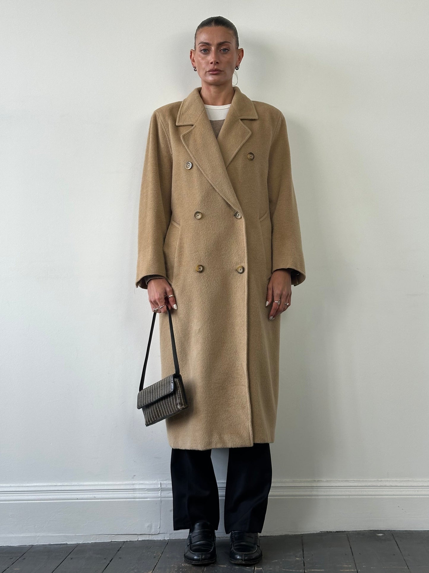 Max Mara Wool Camel Hair Double Breasted Coat - M/L