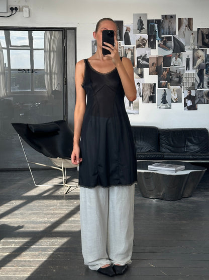 Vintage 1990s Lace Mini Slip Dress - M