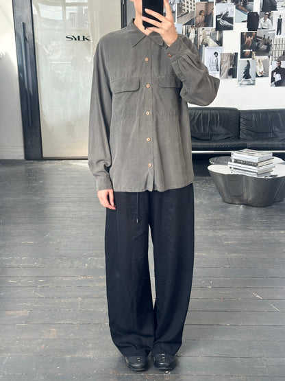 GUESSILK 1990s Pure Silk Minimal Shirt - L