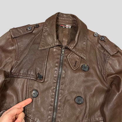 Prada Sport 00’s Brown Military Leather Modular Field Jacket - IT48 (S/M)