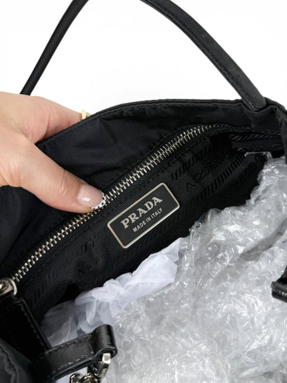 2000s Prada Milano Nylon Mini Tote Bag | O/S, Black