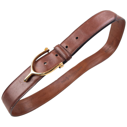 Vintage 2000s Polo Sport Ralph Lauren Horse Spur Leather Belt Size S | Small, Brown