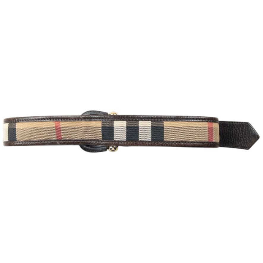 Vintage 2000s Burberry Nova Check Leather Belt Size S | O/S, Brown