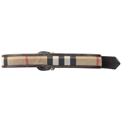 Vintage 2000s Burberry Nova Check Leather Belt Size S | O/S, Brown