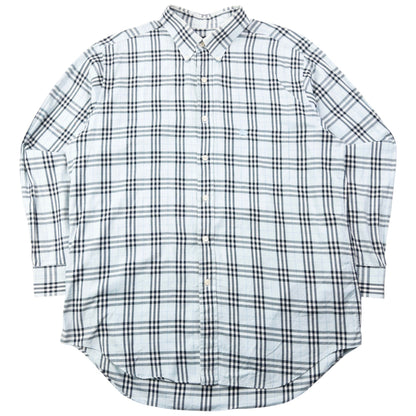 Vintage 2000s Burberry Nova Check Long Sleeve Button Up Shirt Size L | Large, Blue