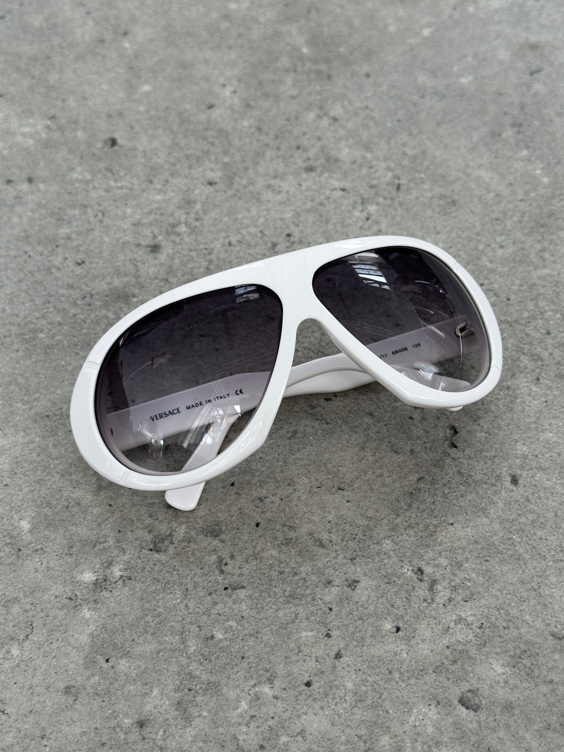 Versace 2000s Oversized Shield Logo Sunglasses