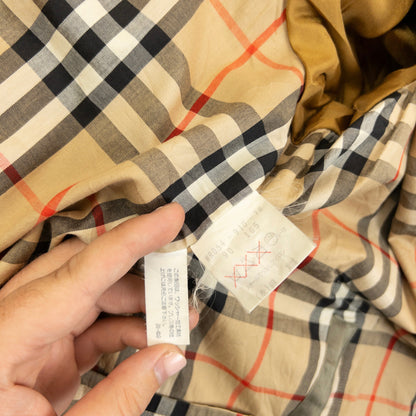 Vintage 90s Burberry Nova Check Lined Trench Jacket Size XL | XL, Green