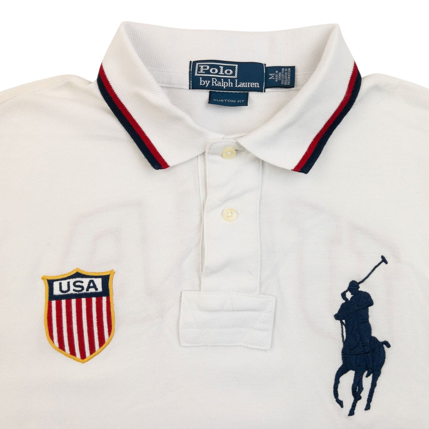 Vintage 90s Polo Ralph Lauren USA Polo Shirt Size M | Medium, Multicoloured