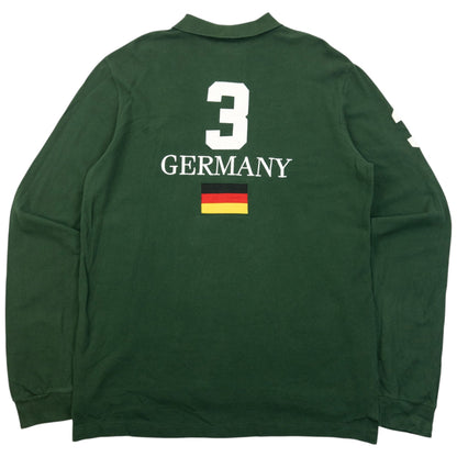Vintage 90s Polo Ralph Lauren Germany Long Sleeve Polo Shirt Size L | Large, Green