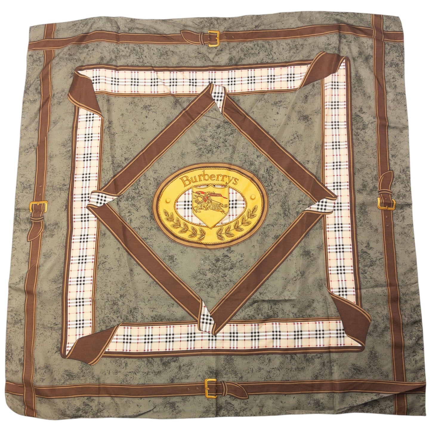 Vintage Burberry Nova Check Silk Scarf