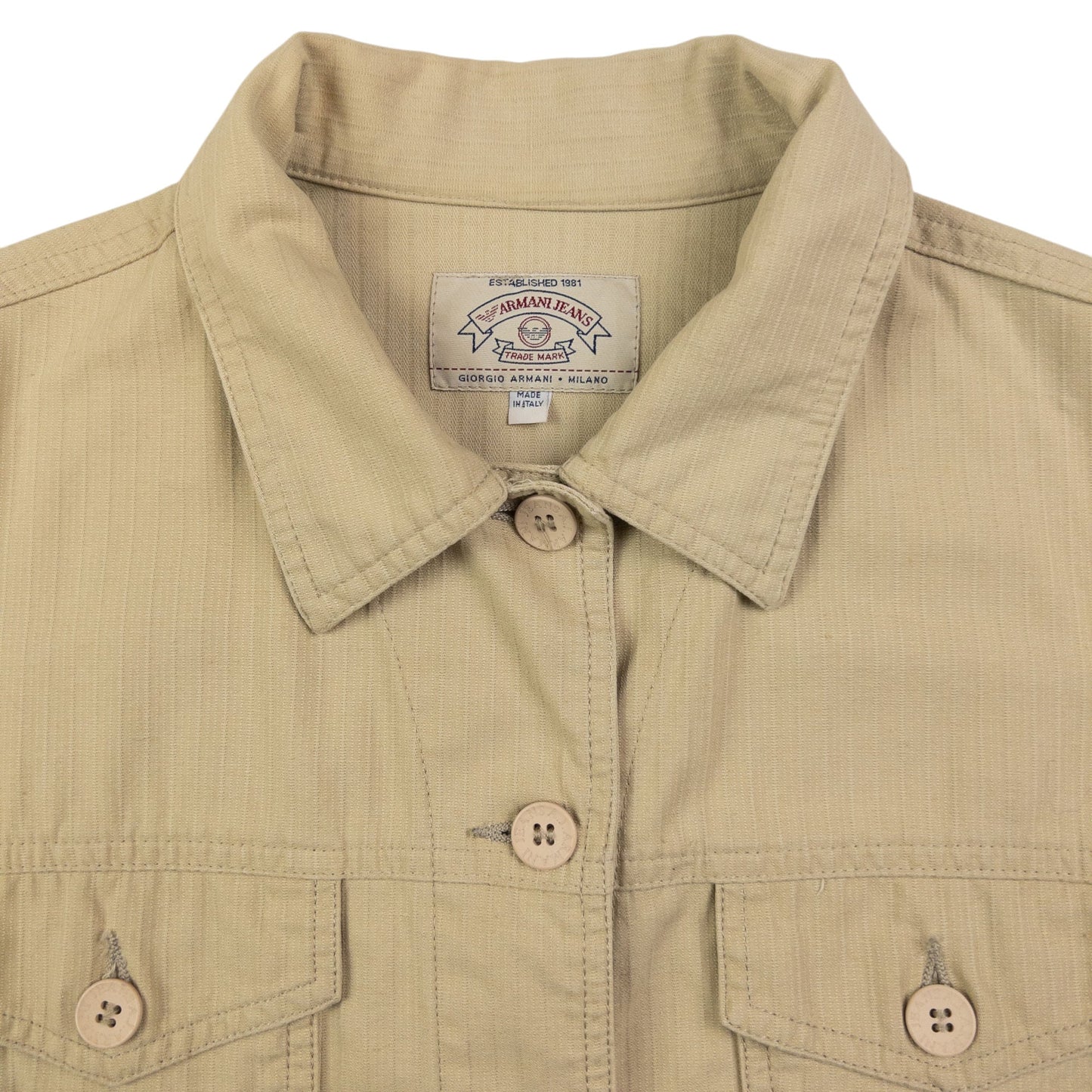 Vintage Armani Jeans Cropped Button Up Jacket Womens Size S