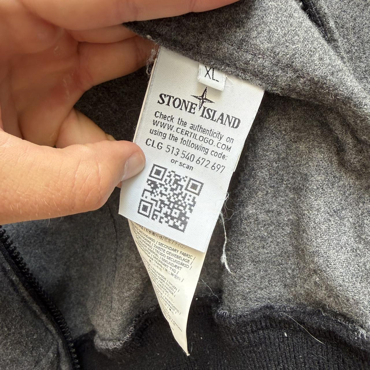 Stone Island Melange Wool Poly Jacket (L) | Large, Grey