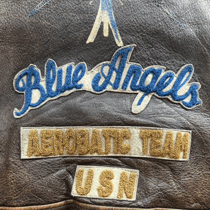 Avirex 1991 'Blue Angels' G-1 Leather Flight Jacket - S / M | S / M, Multicoloured