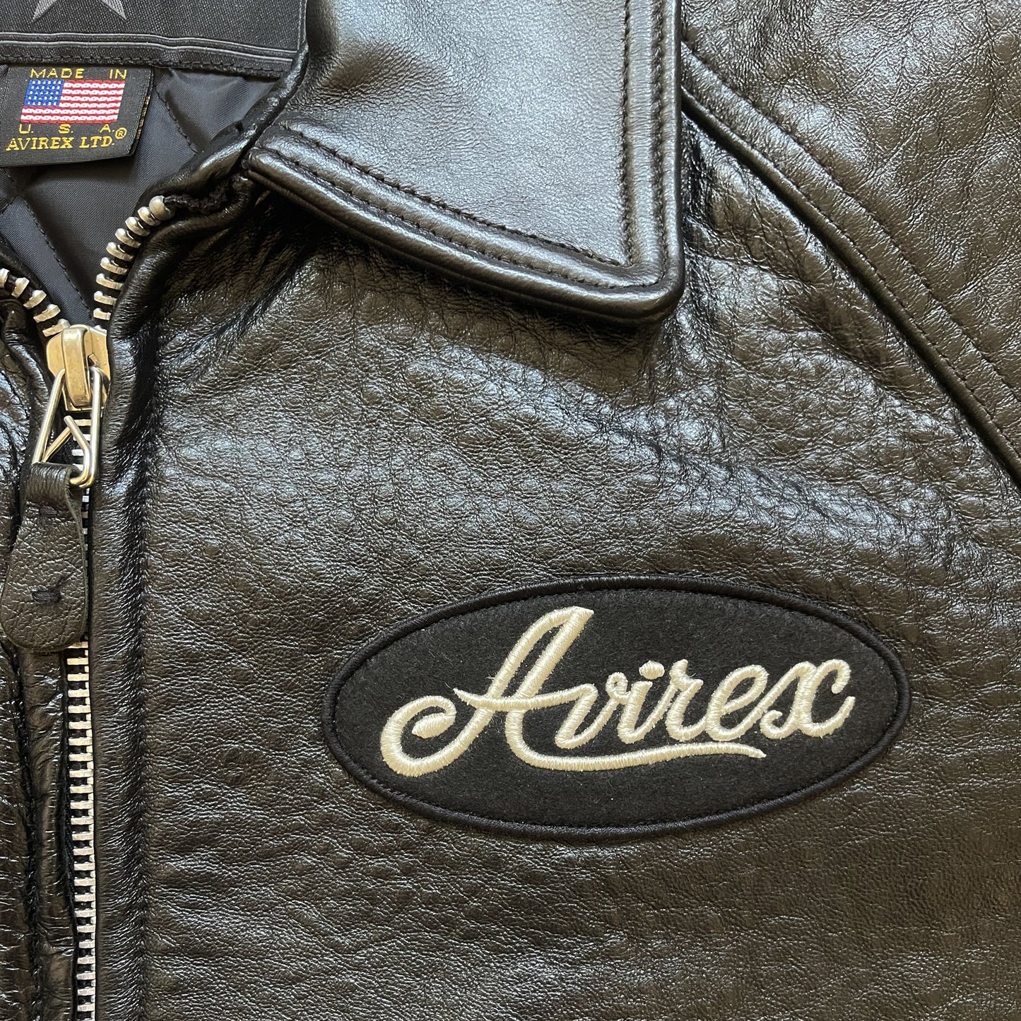 Avirex 'Vida' Leather Flight Jacket - L